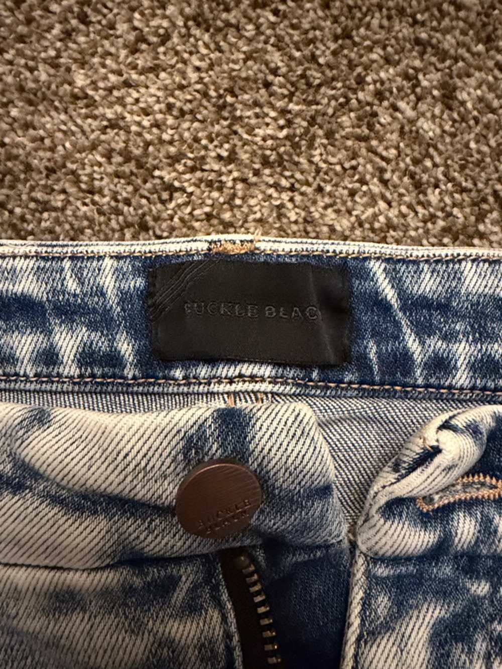 Buckle Black Denim Shorts - Picture 4 of 5